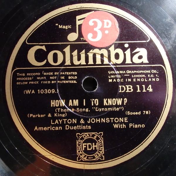 英78RPM/SP Layton And Johnstone How Am I To Know? /...