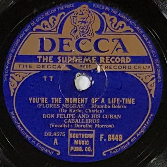 英78RPM/SP Don Felipe &amp; His Cuban Caballe Youre The...