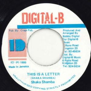 ジャマイカ7” Shaka Shamba This Is A Letter NONE Digital...