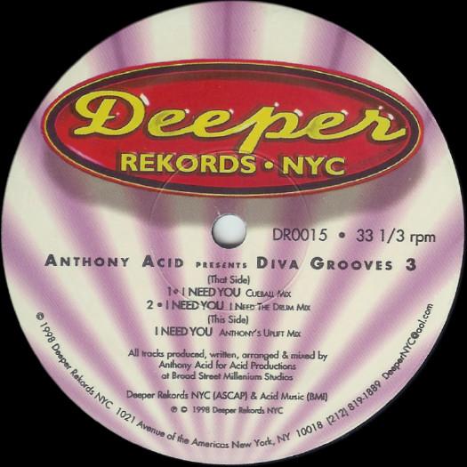 米12” Anthony Acid Presents Diva Grooves 3 - I Need...