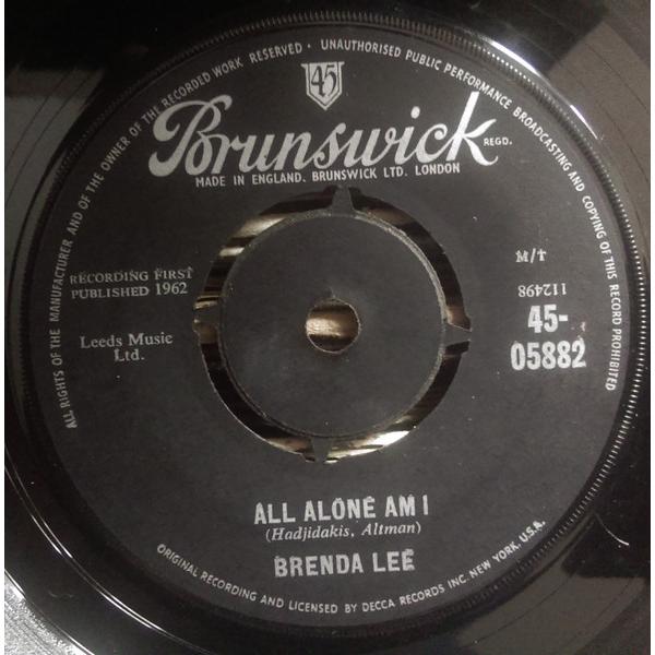 英7” Brenda Lee All Alone Am I / Save All Your Lovi...