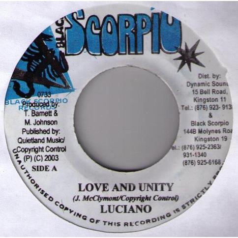 ジャマイカ7” Luciano (2) Love And Unity NONE Black Scor...
