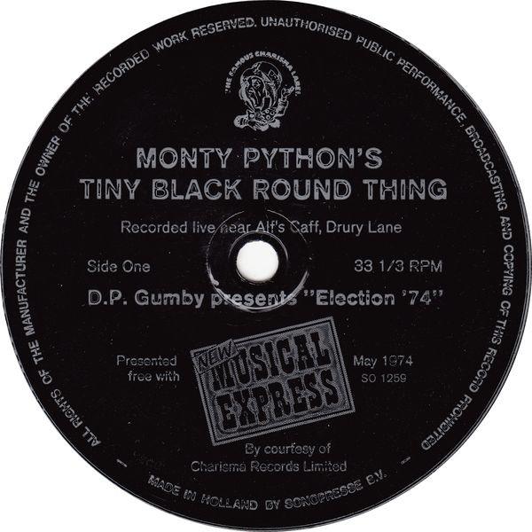 英7” Monty Python Monty Pythons Tiny Black Round Th...