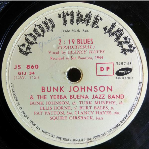 仏78RPM/SP Bunk Johnson &amp; The Yerba Buena 2 19 Blue...
