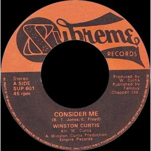 英7” Winston Curtis Consider Me SUP601 Supreme Records /00080