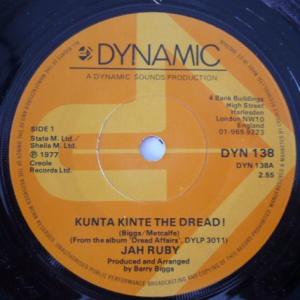 英7” Jah Ruby Kunta Kinte The Dread ! DYN138 Dynami...