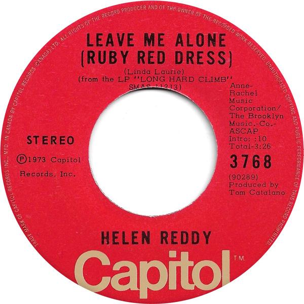 加7” Helen Reddy Leave Me Alone (Ruby Red Dress) / ...