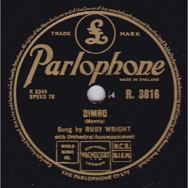 英78RPM/SP Ruby Wright Binmbo / Boy, You Got Yourse...