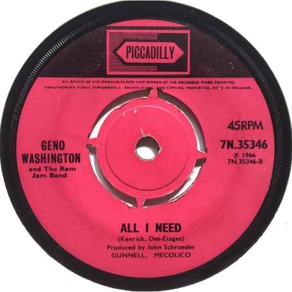 英7” Geno Washington &amp; The Ram Jam  Que Sera Sera /...