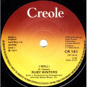 英7” Ruby Winters I Will! CR141 Creole Records /000...