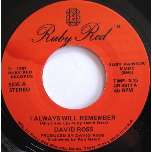 米7” David Ross I Always Will Remember UR4311 Ruby ...