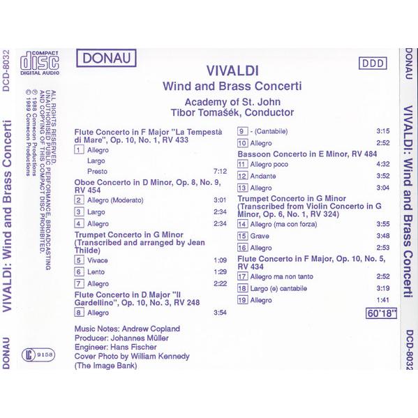 CD various Wind And Brass Concerti DCD8032 Donau 未...
