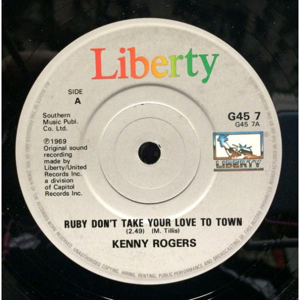 7” Kenny Rogers Ruby Dont Take Your Love To Town /...