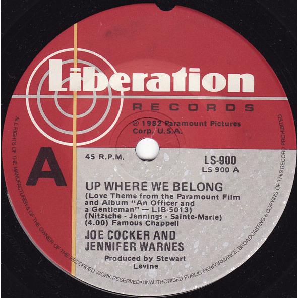7” Joe Cocker &amp; Jennifer Warnes Up Where We Belong...