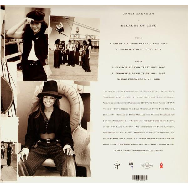12” Janet Jackson Because Of Love Y38422 Virgin Re...