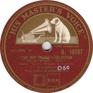78RPM/SP London Orchestra The Boyfriend - Selection B10787 HIS MASTERS VOICE /00500