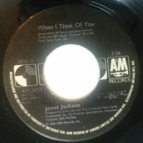 7” Janet Jackson When I Think Of You AM2855 A&amp;M Re...