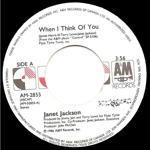 7” Janet Jackson When I Think Of You AM2855 A&amp;M Re...