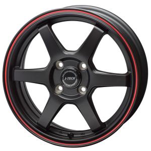 S6 軽用15インチホイール4本セット J-TECH S-6 ブラックED ブラック+