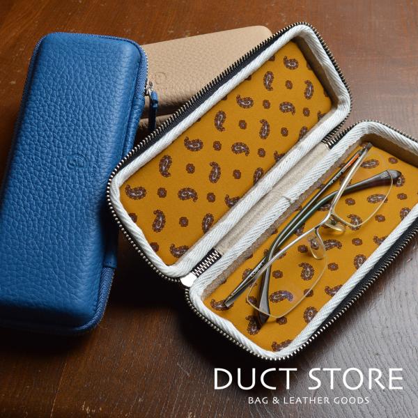 メガネケース 本革 レディース メンズ レザー シュリンクレザー 型押し DUCT(ダクト) TP-...