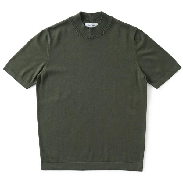 GRAN SASSO グランサッソ ソフトコットン ニット モックネック ショートスリーブ Tシャツ...