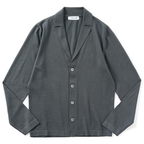 GRAN SASSO グランサッソ ソフトコットン ラペル付きカーディガン ニットジャケット 571...