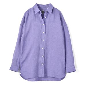 FINAMORE フィナモレ LISA GRACE リネン ソリッド ビッグシルエットシャツ C0032 010608 PURPLE｜due-online