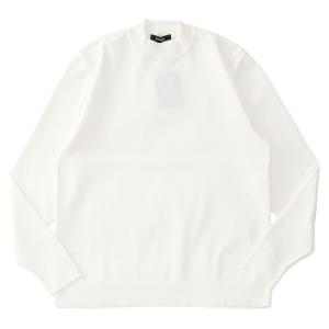 REVENIR リブニール COTTON POLYESTER KNIT MOCK NECK L/S ニット モックネック ロングスリーブ WHITE｜due-online