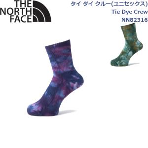 ノースフェイス 靴下 ソックス タイ ダイ クルー ライフスタイル アウトドア キャンプ Tie Dye Crew THE NORTH FACE NN82316｜dugoutshop