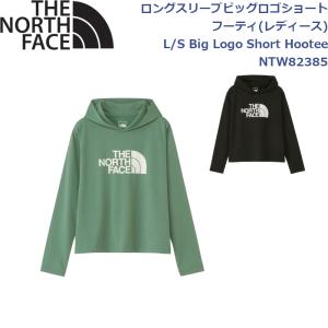 ノースフェイス トップス Tシャツ レディース ロングスリーブビッグロゴショートフーティ