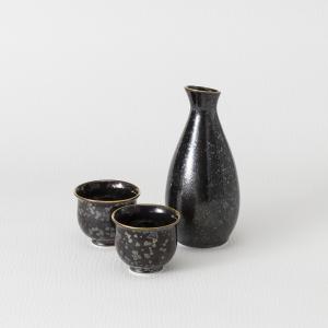 Sake Set / Crystalline glaze  Black｜duke-japan