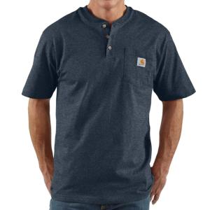 カーハート carhartt HENLY POCKET ヘンリーネック ポケット Tシャツ BLUE HEATHER｜dukesstore