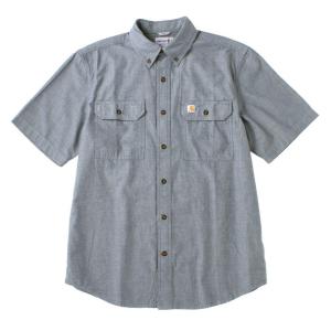 送料無料！カーハート carhartt  ルーズフィット ミッドウェイト シャンブレーシャツ BLUE｜dukesstore