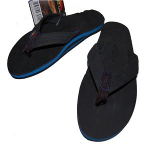 レインボーサンダル  RAINBOW SANDAL Premier Blues レザーサンダル BLACK｜dukesstore