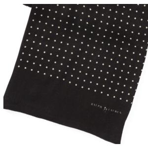 Polo RalphLauren ポロ ラルフローレン WOOL DOT スカーフ BLACK ウールマフラー｜dukesstore