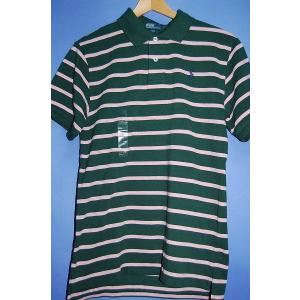 Polo RalphLauren ポロ ラルフローレン 鹿の子 ポロシャツ GREEN×WHITE ボーダー　<SALE>｜dukesstore