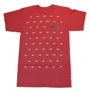 USA限定 バンズ  VANS LOGO ALL OVER Tシャツ RED｜dukesstore