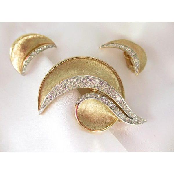 ★トリファリ　アンティークブローチ＆イヤリングセット　コスチュームジュエリー■何通りにも楽しめるセッ...