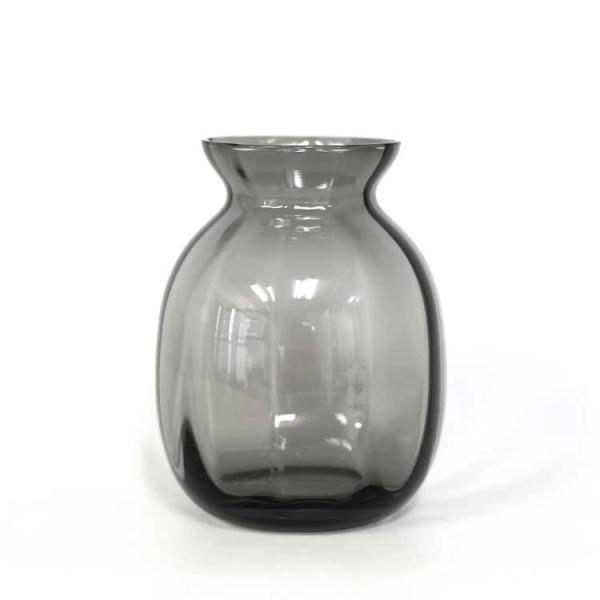 【SALE】ブール L 花瓶 グレー Gray 置き花瓶 15cm ガラス 花器 置物 シンプル モ...