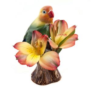 小花入れ 花瓶 ボタンインコ インコ 鳥 Love Bird Bud Vase プレゼント クエイルセラミックス Quail Ceramics｜dunapearl