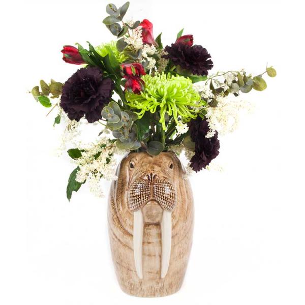 花瓶 セイウチ トド 海 可愛い 陶器 大きい 動物 アニマル 海の生き物 プレゼント クエイルセラ...