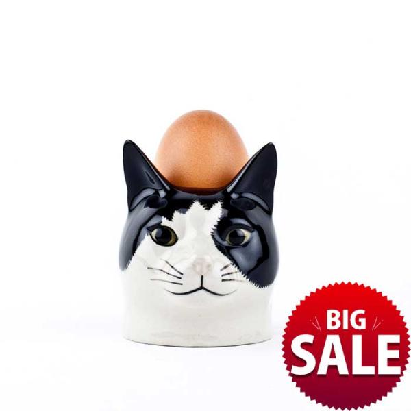 エッグスタンド エッグカップ ポット 卵 猫 白黒 Barney Face Egg Cup プレゼン...