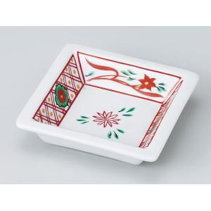 陶器 松花堂 小鉢 小皿/ 赤絵四角鉢 /弁当 小鉢 豆皿 幕の内 業務用