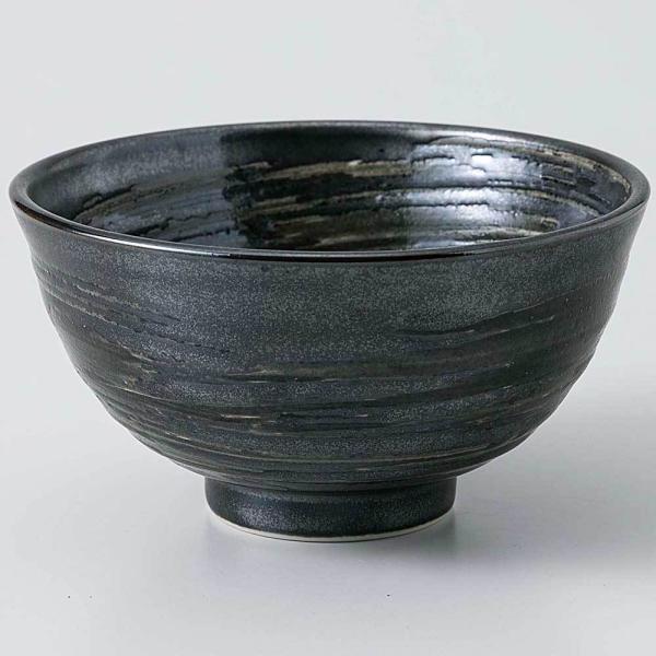 茶碗 黒色 おしゃれ/ 黒渦丸碗（小） /業務用 家庭用 Rice bowl