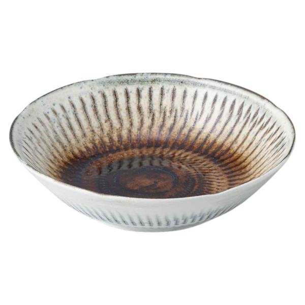 和食器 中鉢 家族盛り 多人数用 サラダ鉢　煮物鉢　刺身鉢/ 飛び鉋（白）SR5.0浅鉢 /家庭用 ...