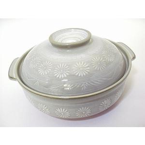 土鍋/ 銀峯花三島10号鍋 /定番 業務用 家庭用 : 美濃のちゃわん屋