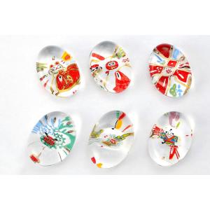 箸置き カトラリーレスト ガラス/ 来る福ガラス箸置