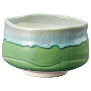 抹茶碗 おしゃれ/ 緑彩流し 抹茶碗 /茶道 お茶会 練習