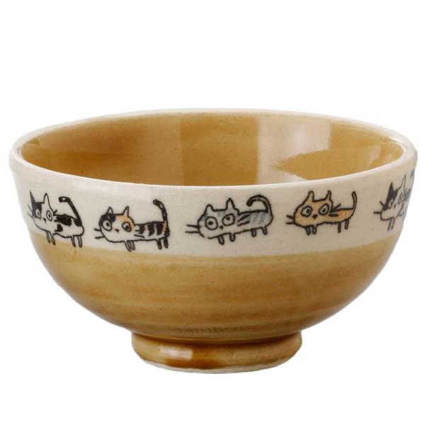 ネコ 猫グッズ 茶碗 土物 可愛い/ 散歩猫飯碗・茶 /贈り物 プレゼント 敬老の日　新築祝い 引き...