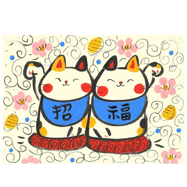 ハガキ 絵はがき 招き猫/ 組招き猫絵葉書 /贈り物 プレゼント 敬老の日　新築祝い 引き出物 母の...